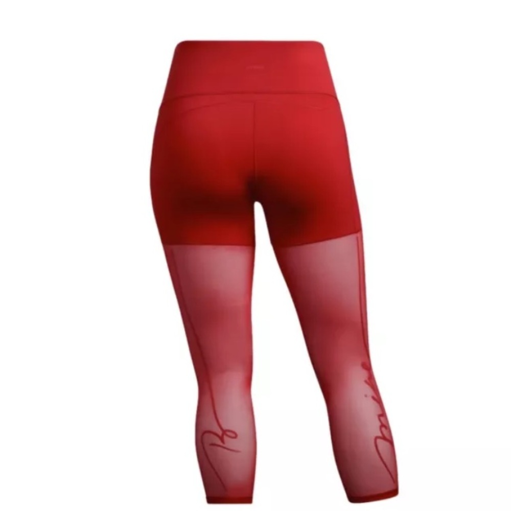 Adidas X Ivy Park mesh panel Mine legging/tights bright red side pocket! Size S